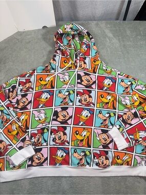 Disney Parks Mickey & Friends Comic Grid Cropped Hoodie 3X